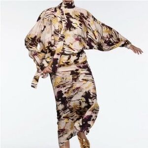 Zara Multicolor Abstract Midi Dress